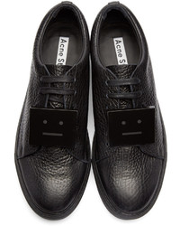 schwarze Leder niedrige Sneakers von Acne Studios