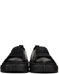 schwarze Leder niedrige Sneakers von AMI Alexandre Mattiussi