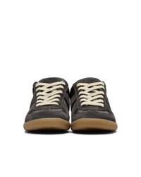 schwarze Leder niedrige Sneakers von Maison Margiela