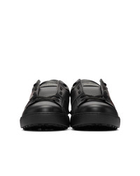 schwarze Leder niedrige Sneakers von Valentino