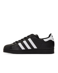 schwarze Leder niedrige Sneakers von adidas Originals