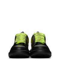 schwarze Leder niedrige Sneakers von Alexander McQueen