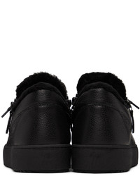 schwarze Leder niedrige Sneakers von Giuseppe Zanotti