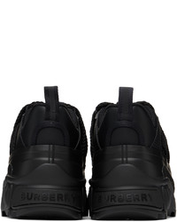 schwarze Leder niedrige Sneakers von Burberry