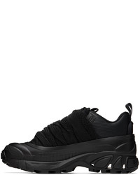 schwarze Leder niedrige Sneakers von Burberry