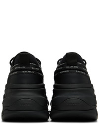 schwarze Leder niedrige Sneakers von Balmain