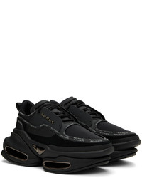 schwarze Leder niedrige Sneakers von Balmain