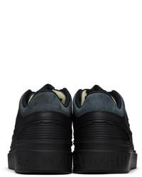 schwarze Leder niedrige Sneakers von Balmain