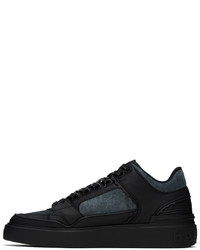 schwarze Leder niedrige Sneakers von Balmain