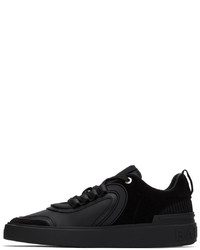 schwarze Leder niedrige Sneakers von Balmain