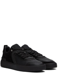 schwarze Leder niedrige Sneakers von Balmain