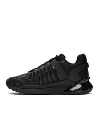 schwarze Leder niedrige Sneakers von Balmain