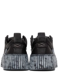 schwarze Leder niedrige Sneakers von Boris Bidjan Saberi