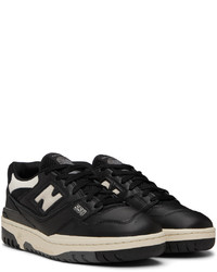 schwarze Leder niedrige Sneakers von New Balance