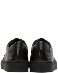 schwarze Leder niedrige Sneakers von Common Projects