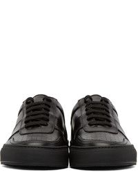 schwarze Leder niedrige Sneakers von Common Projects