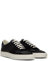 schwarze Leder niedrige Sneakers von Common Projects