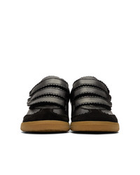 schwarze Leder niedrige Sneakers von Isabel Marant