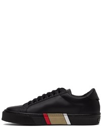 schwarze Leder niedrige Sneakers von Burberry