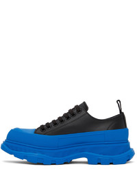 schwarze Leder niedrige Sneakers von Alexander McQueen