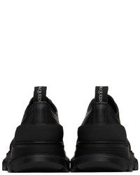 schwarze Leder niedrige Sneakers von Alexander McQueen