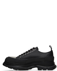 schwarze Leder niedrige Sneakers von Alexander McQueen