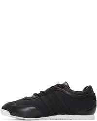 schwarze Leder niedrige Sneakers von Y-3