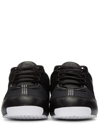 schwarze Leder niedrige Sneakers von Y-3