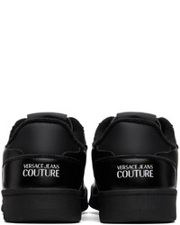 schwarze Leder niedrige Sneakers von VERSACE JEANS COUTURE