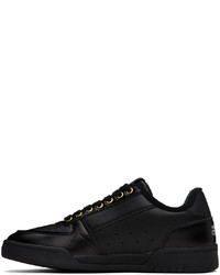 schwarze Leder niedrige Sneakers von VERSACE JEANS COUTURE