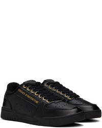 schwarze Leder niedrige Sneakers von VERSACE JEANS COUTURE