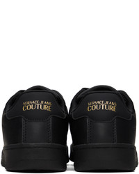 schwarze Leder niedrige Sneakers von VERSACE JEANS COUTURE