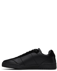 schwarze Leder niedrige Sneakers von VERSACE JEANS COUTURE