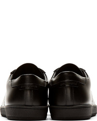 schwarze Leder niedrige Sneakers von Saint Laurent