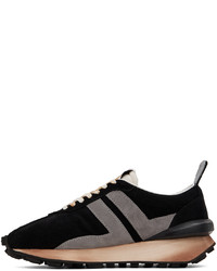 schwarze Leder niedrige Sneakers von Lanvin