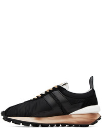 schwarze Leder niedrige Sneakers von Lanvin