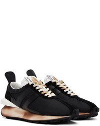 schwarze Leder niedrige Sneakers von Lanvin