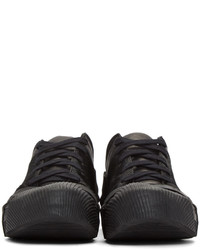 schwarze Leder niedrige Sneakers von Boris Bidjan Saberi