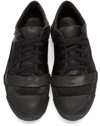 schwarze Leder niedrige Sneakers von Boris Bidjan Saberi