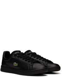 schwarze Leder niedrige Sneakers von Lacoste
