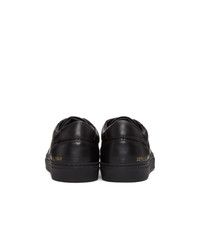 schwarze Leder niedrige Sneakers von Common Projects