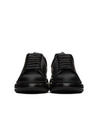 schwarze Leder niedrige Sneakers von Alexander McQueen