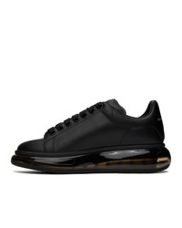 schwarze Leder niedrige Sneakers von Alexander McQueen