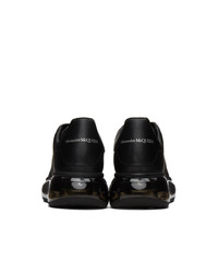 schwarze Leder niedrige Sneakers von Alexander McQueen