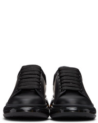 schwarze Leder niedrige Sneakers von Alexander McQueen