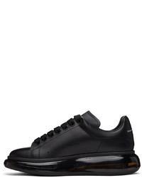 schwarze Leder niedrige Sneakers von Alexander McQueen