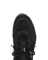 schwarze Leder niedrige Sneakers von Prada