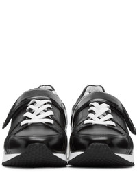 schwarze Leder niedrige Sneakers von Pierre Hardy