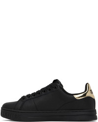 schwarze Leder niedrige Sneakers von VERSACE JEANS COUTURE