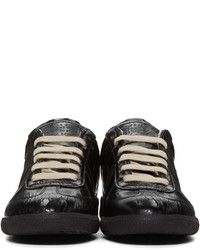 schwarze Leder niedrige Sneakers von Maison Margiela